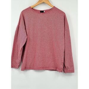 BDG size M long sleeve top red & white striped